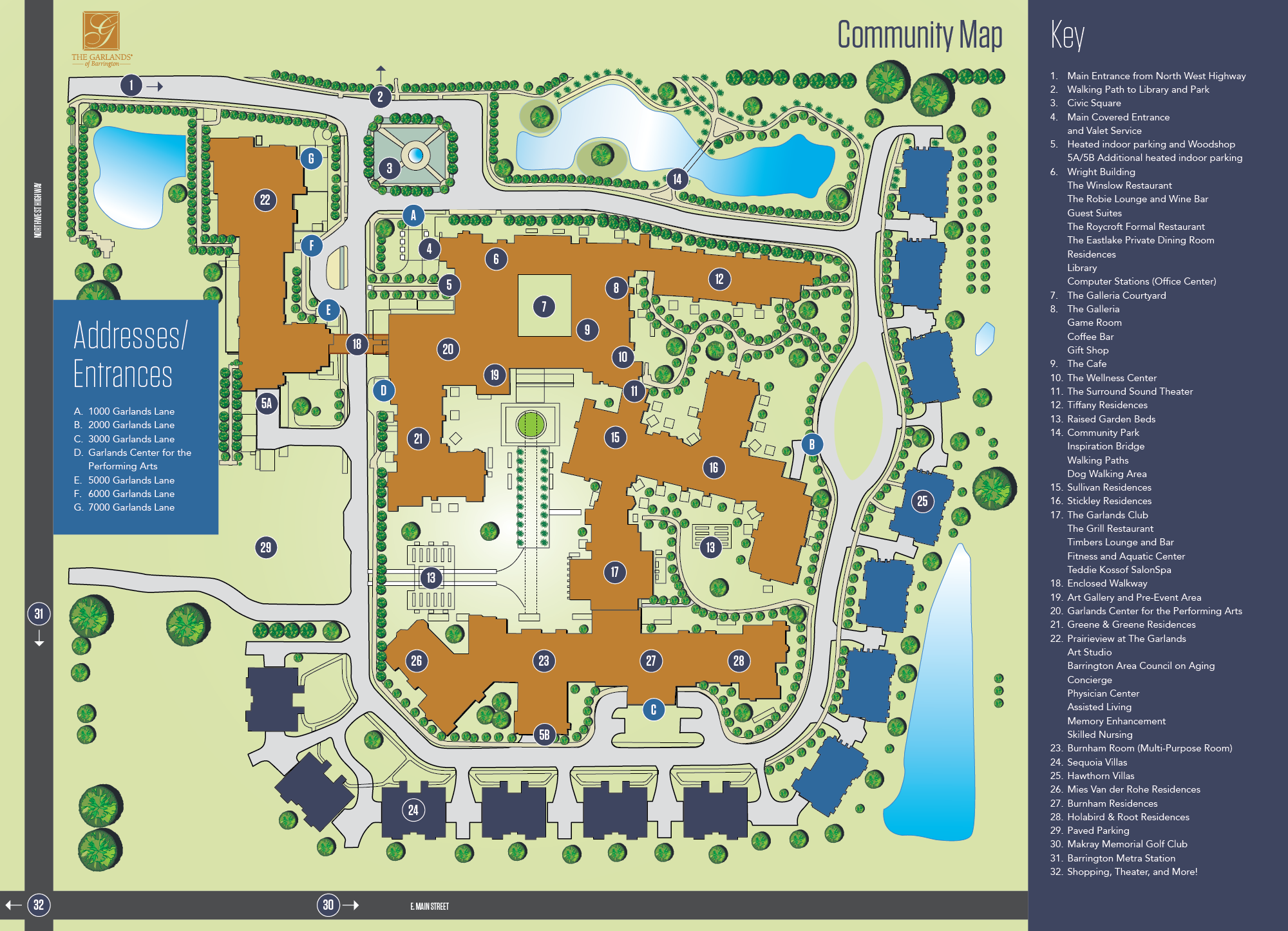 Site Map of The Garlands