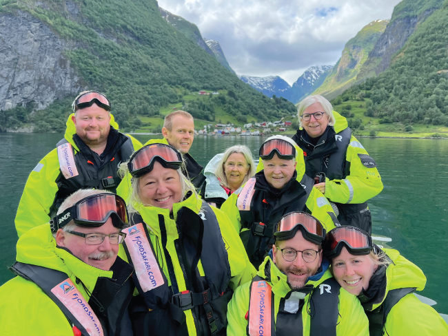 Martha led a group of family and guests on a Fjord Safari in Flam, Norway—her 30th Norwegian adventure.